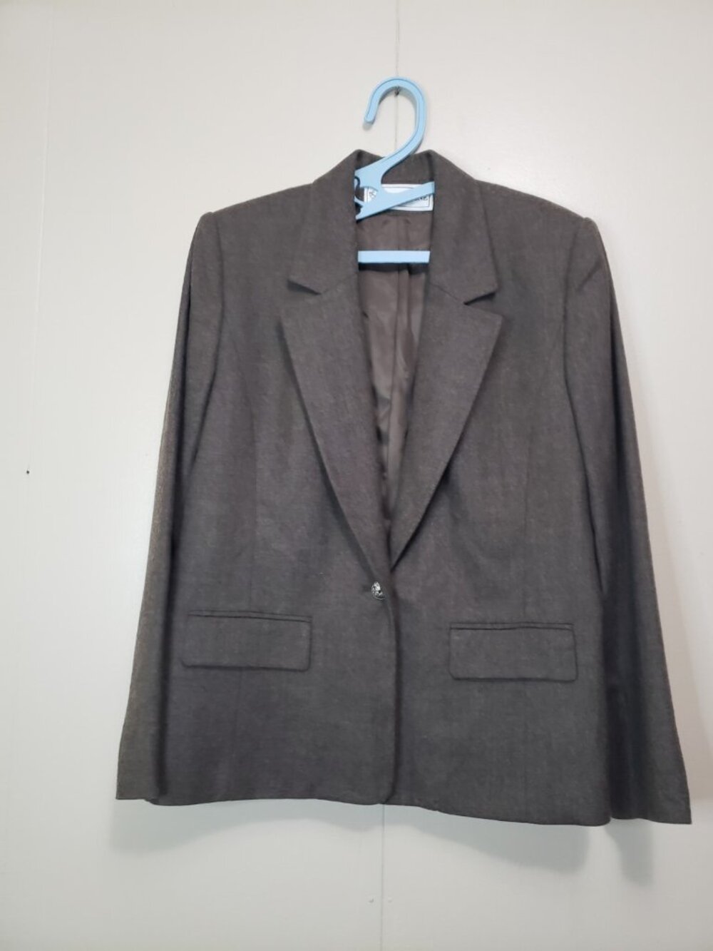 Vtg Evan Picone Womens 8 Blazer Jacket 100% Worsted Wool Brown Single Button
